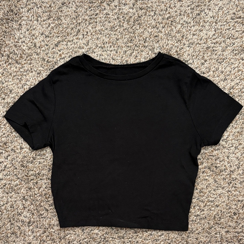 wild fable Black Crewneck Tee with Logo